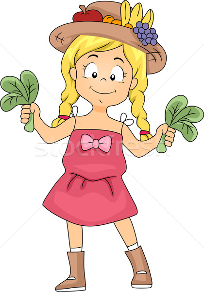 Nutrizione settimana illustrazione ragazza spinaci Foto d'archivio © lenm