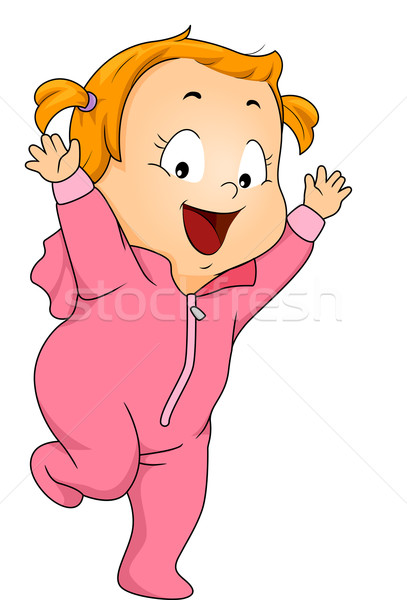 Pigiama illustrazione bambina indossare ragazza baby Foto d'archivio © lenm