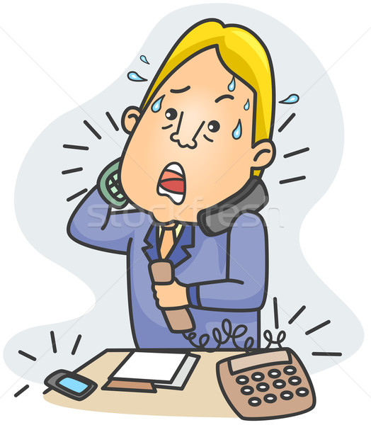 Businessman Answering Calls Stock photo © lenm