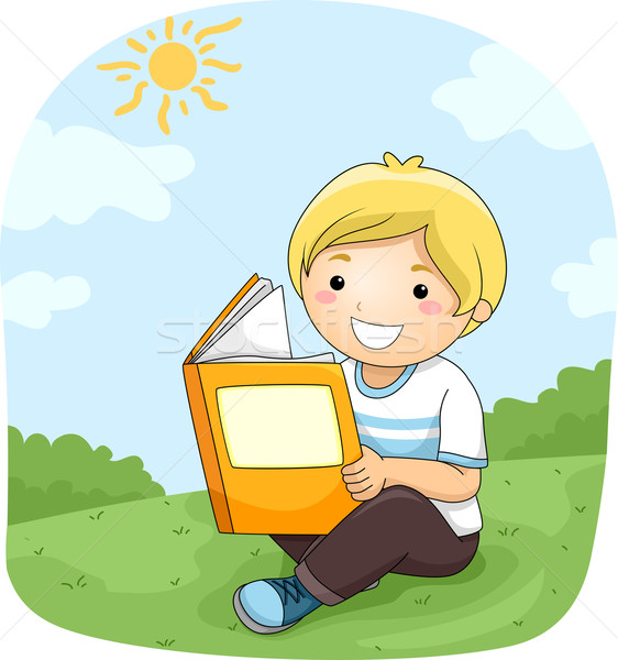 Stock photo: Kid Boy Read Book Outdoor