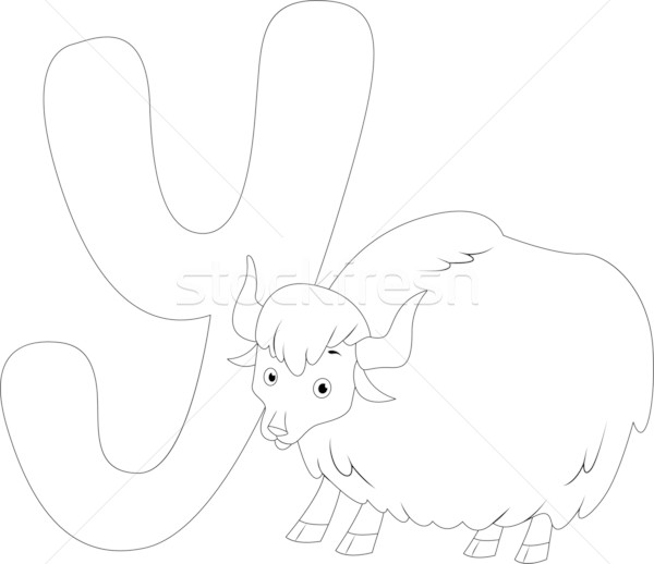 Stock photo: Coloring Page Yak