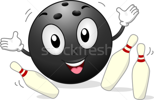 Bowling Maskottchen Illustration Sport Spiel Leichtathletik Stock foto © lenm