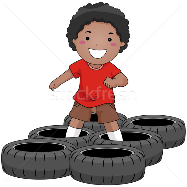 Stockfoto: Race · jongen · kid · spelen