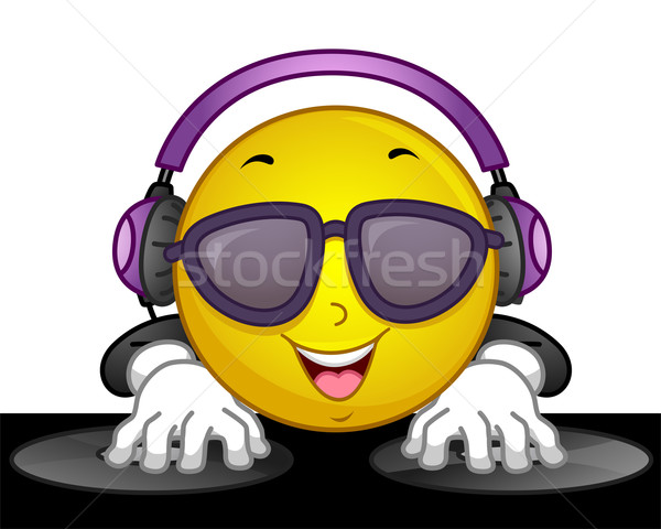 Disc jockey illustratie muziek hoofdtelefoon draaitafel Stockfoto © lenm