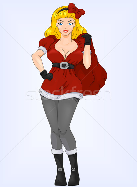 Pin-Up Girl Santa Stock photo © lenm