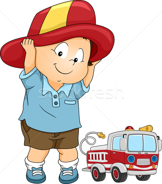 Fireman Costume Boy Stock photo © lenm