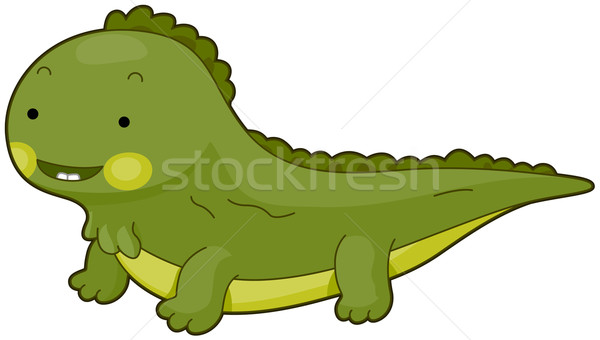 Iguana illusztráció aranyos villanó mosoly fogakkal gyík Stock fotó © lenm