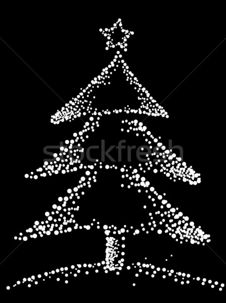 árvore de natal projeto neve forma preto natal Foto stock © lenm