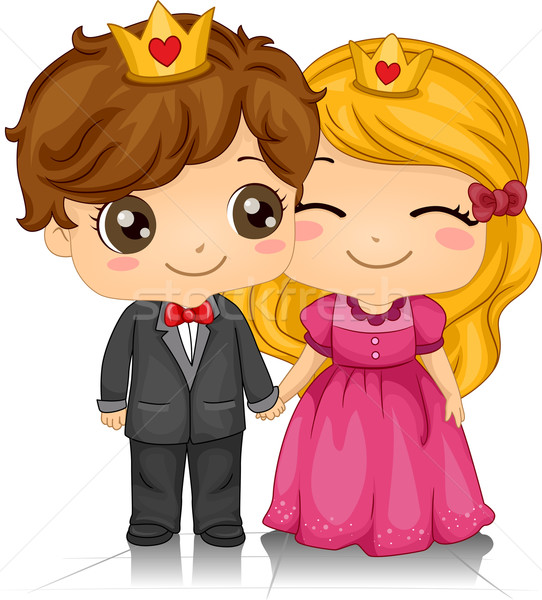 Rei rainha corações ilustração casal Foto stock © lenm