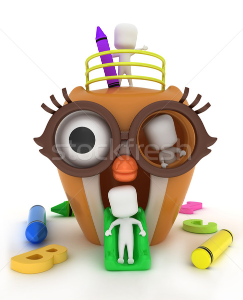 Stockfoto: Spelen · grond · 3d · illustration · kinderen · spelen · school · kind