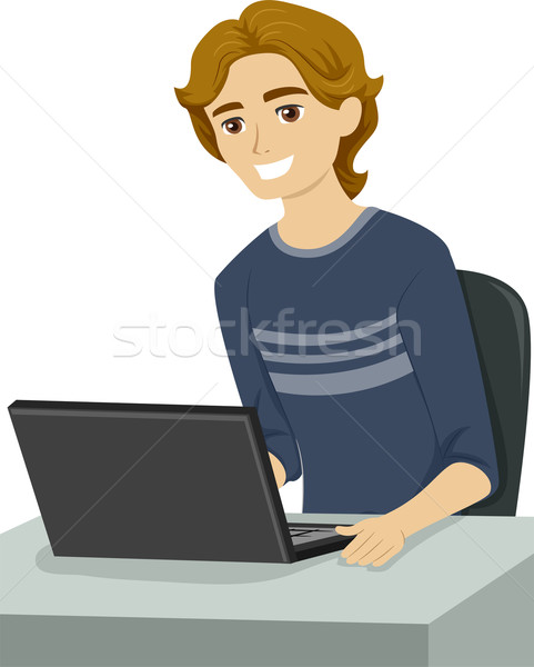 Male Teen Studying Stock photo © lenm