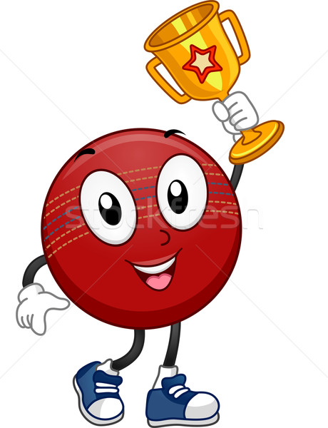 Cricket champion mascotte illustration balle [[stock_photo]] © lenm