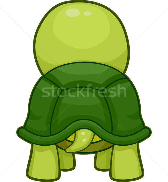 Schildpad Maakt een reservekopie illustratie cute geïsoleerd Stockfoto © lenm