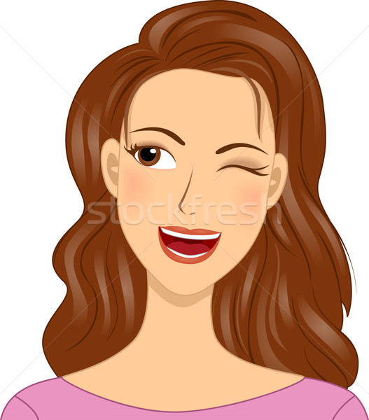 Winking Girl Stock photo © lenm