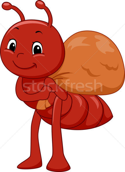 [[stock_photo]]: Fourmi · mascotte · illustration · sac · animaux