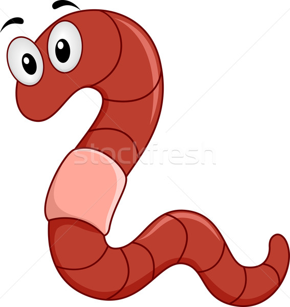 Stockfoto: Regenworm · mascotte · illustratie · dier · worm · clip · art