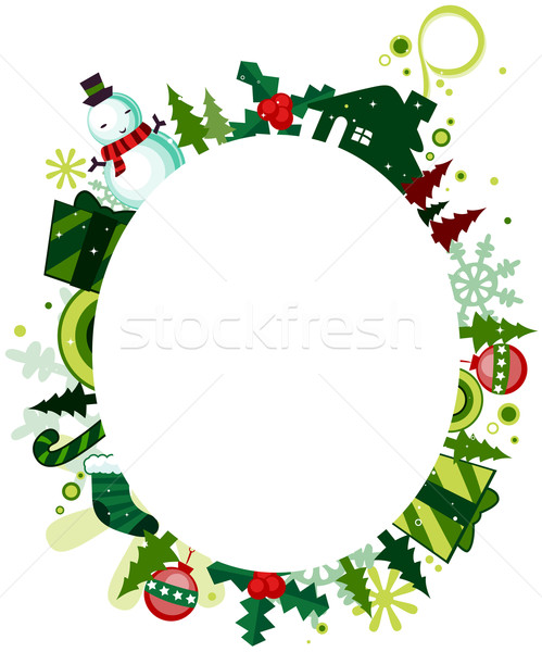 Natal quadro ilustração símbolos férias celebração Foto stock © lenm