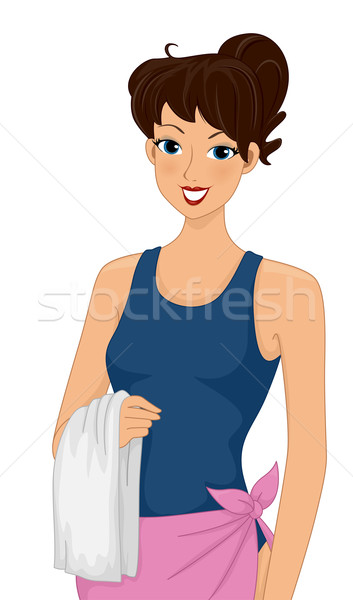 Girl One Piece Bathing Suit Stock photo © lenm