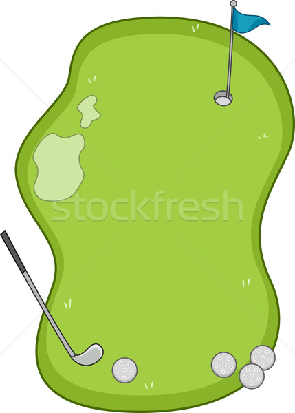 Quadro campo de golfe ilustração golfe Foto stock © lenm