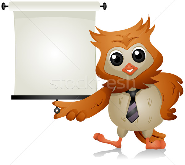 Stockfoto: Uil · college · school · onderwijs · scherm