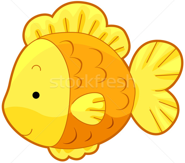 Aranyos arany hal vágási körvonal víz állat Stock fotó © lenm