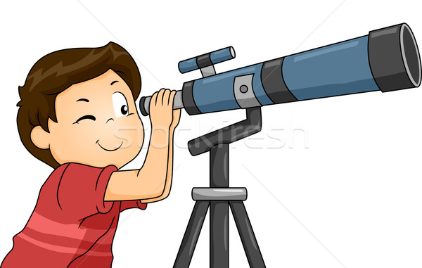 Stock photo: Boy Using Telescope