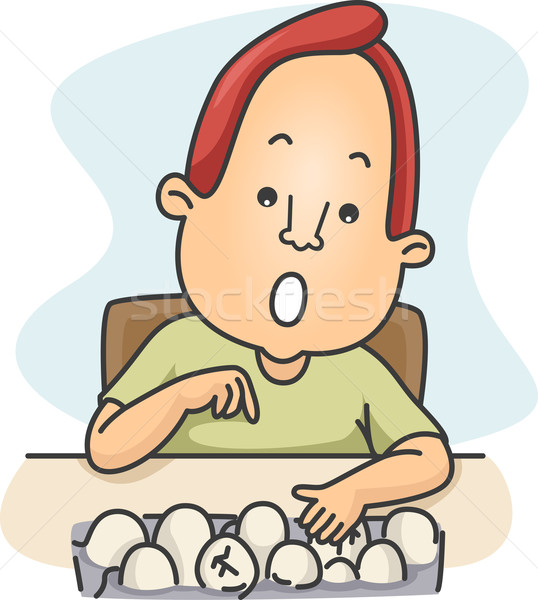 Man Counting Eggs Stock photo © lenm