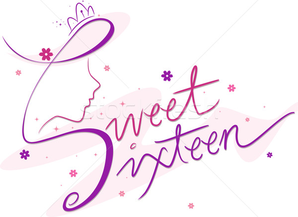 Sweet шестнадцать текста слов рождения празднования Сток-фото © lenm