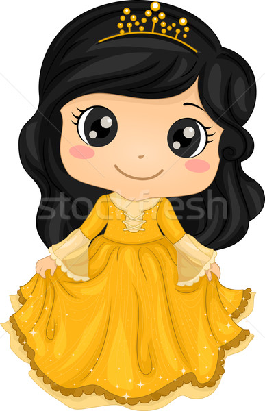 Princesse costume illustration cute petite fille [[stock_photo]] © lenm