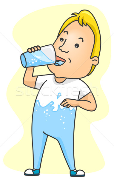 Agua potable hombre agua relleno hasta vidrio Foto stock © lenm