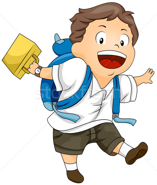 Kid Swinging His Lunchbox Stock photo © lenm