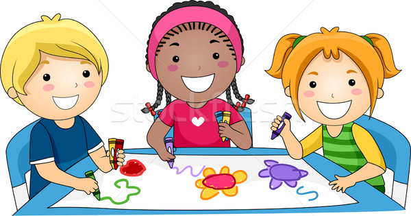 Kids Drawing Stock photo © lenm