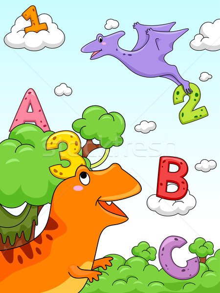Dinosaur Alphabet Stock photo © lenm