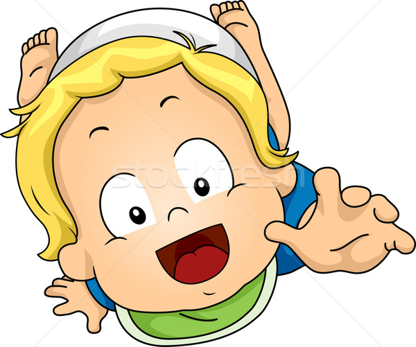 Kruipen baby illustratie uit handen digitale Stockfoto © lenm