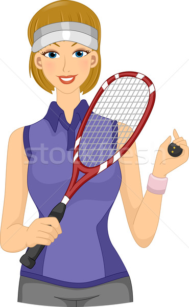 Squash Player Girl Stock photo © lenm