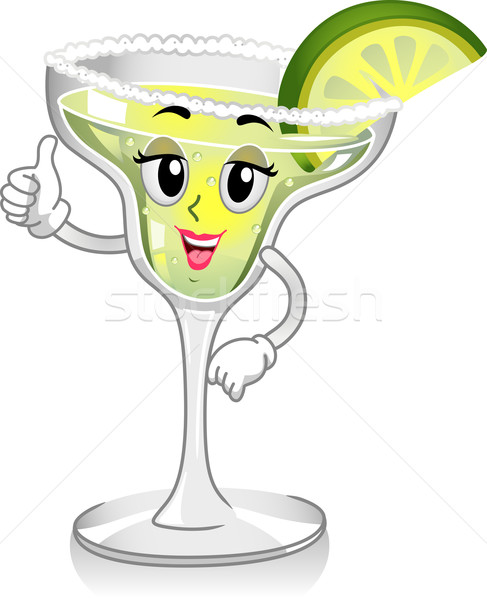 Mascotte illustratie glas partij drinken cocktail Stockfoto © lenm