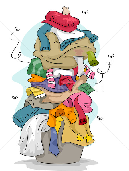 Wäsche Illustration schmutzigen unter herum Stock foto © lenm