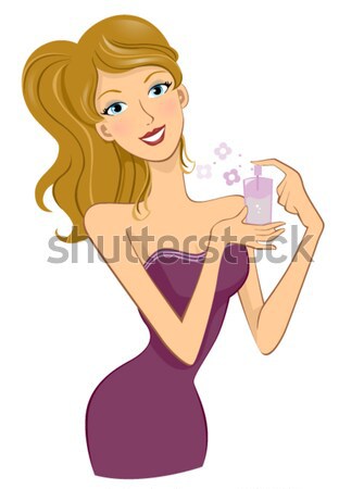 Pin para cima menina perfume ilustração mulher Foto stock © lenm