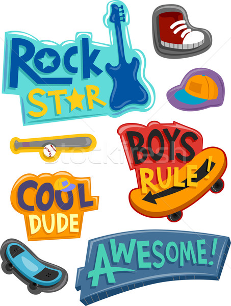Stickers for Boys Stock photo © lenm