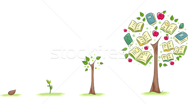 [[stock_photo]]: Croissant · arbre · illustration · utilisé · croissance · éducation