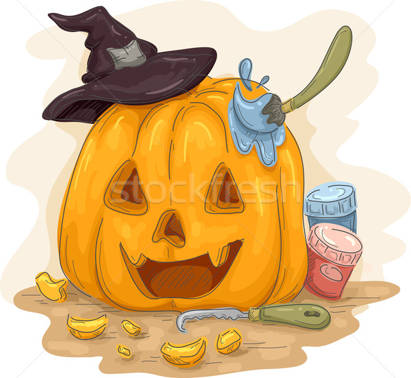 Pumpkin Paint Stock photo © lenm