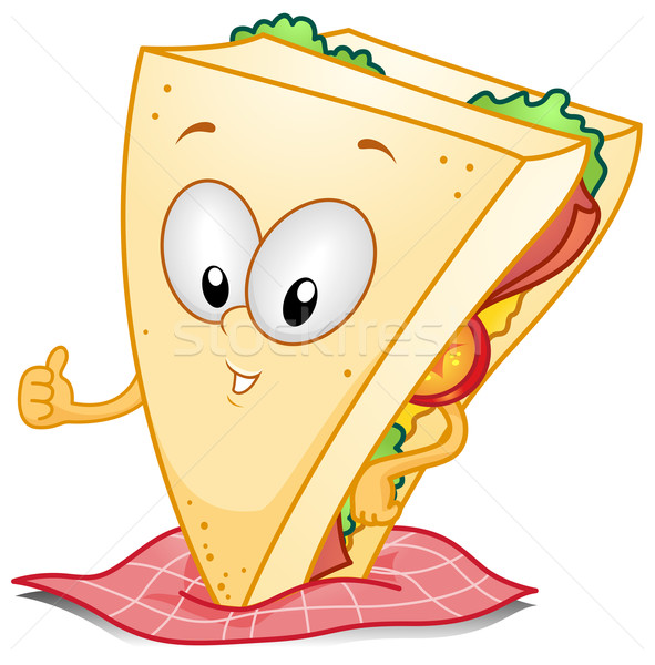 сэндвич жест иллюстрация характер здоровья Сток-фото © lenm