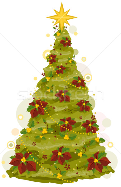 Karácsonyfa terv rajz karácsony rajz esemény Stock fotó © lenm