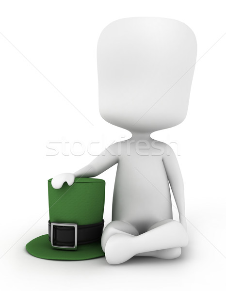 Man Holding a Leprechaun's Hat Stock photo © lenm