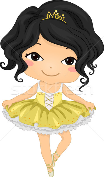 Asian Ballerina Illustration jungen tragen Mädchen Stock foto © lenm