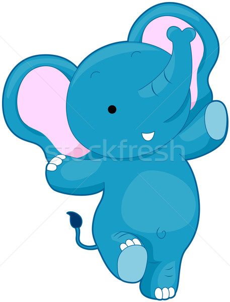 Sevimli fil hayvan karikatür ayakta Stok fotoğraf © lenm