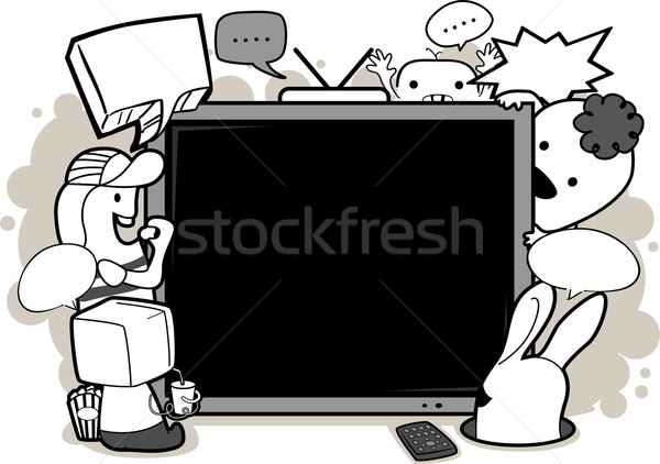 Doodle tv cadre illustration [[stock_photo]] © lenm