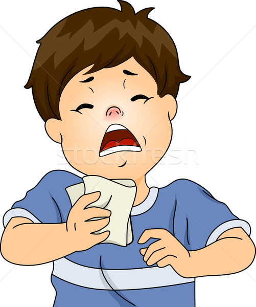 Băiat ilustrare potrivi alergic copil tineri Imagine de stoc © lenm