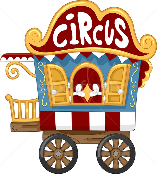 Circus caravan illustratie cartoon show entertainment Stockfoto © lenm