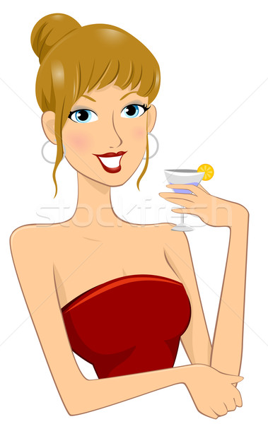 Iszik koktélok lány koktél vágási körvonal ital Stock fotó © lenm